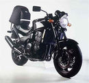 Image featuring a Ventura EVO-12 bike-pack, Evo-Rack installed on a Triumph Speed Triple 900 R,S,T (94-96), and L-Brackets with screws, all part of the EVO-12 Bike-Pack Kit with Adjustable Pack-Rack compatibility.