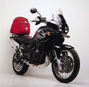 Image shows Ventura EVO-12 Bike-Pack Kit for Triumph Tiger 900 X, Y (99-00), including an EVO-12 pack (black bag), Evo-Rack Top-Box Rack on a bike, and L-Brackets with screws. Labeled "Generic Image.