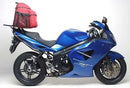 Ventura EVO-12 Bike-Pack Kit for Triumph Sprint ST 1050 (05-10), includes black EVO-12 pack, Evo-Rack (Top-Box Rack) mounted on bike, and L-Brackets with screws. Generic image shown.