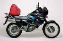 Image showing the Ventura EVO-12 Bike-Pack Kit for Yamaha XTZ 660 J Tenere with three labeled components: an EVO-12 Pack, an adjustable EVO-Rack for your bike, and a generic L-Bracket with screws.