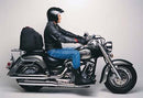 Ventura EVO-12 Bike-Pack Kit for Yamaha XV 1600 AL Roadstar (99-07), includes a black bike-pack, Evo-Rack rear rack, and black L-Brackets with screws, each part clearly labeled.