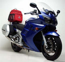 Image showing three Ventura bike accessories for Yamaha FJR 1300 N - T (01-05): EVO-12 Pack (black bag), Evo-Rack (rear rack), and L-Bracket (with screws). Title: EVO-12 Bike-Pack Kit. Ideal for adding a Top-Box Rack to your ride.