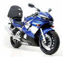 Image featuring the Ventura EVO-12 Bike-Pack Kit for Yamaha YZF 600 R6 N (2001), with an EVO-12 zippered bag, Evo-Rack rear rack, and L-Bracket with hardware. All items are labeled as a generic image.