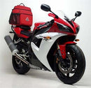 Ventura Yamaha YZF R1 P, R (02-03) Bike-Pack Kit includes three items: a black EVO-12 pack, an EVO-Rack Top-Box Rack mounted on a motorcycle, and an L-Bracket with screws shown as a generic image.
