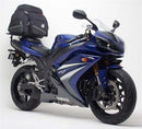 Diagram showing the Ventura EVO-12 Bike-Pack Kit for Yamaha YZF R1 W,X (07-08), featuring the EVO-12 pack, Evo-Rack mounted on the bike, and labeled L-Bracket with screws in a generic image.