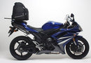 Diagram showing the Ventura EVO-12 Bike-Pack Kit for Yamaha YZF R1 W,X (07-08), featuring the EVO-12 pack, Evo-Rack mounted on the bike, and labeled L-Bracket with screws in a generic image.