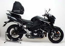 The Ventura EVO-12 Bike-Pack Kit for Suzuki GSX 1300 BK B-King K8 (2008) includes a black EVO-12 pack, an Evo-Rack mounted on your motorcycle, and L-Brackets with screws. Each item is clearly labeled.