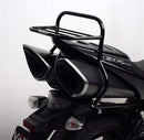 The Ventura EVO-12 Bike-Pack Kit for Suzuki GSX 1300 BK B-King K8 (2008) includes a black EVO-12 pack, an Evo-Rack mounted on your motorcycle, and L-Brackets with screws. Each item is clearly labeled.