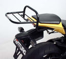 The EVO-12 Bike-Pack Kit for the Honda CBR 1000 RR Fireblade (08-11) by Ventura includes a sleek black EVO-12 pack, a durable Evo-Rack, and an L-Bracket with screws. Displayed on a motorcycle, it highlights the versatile Evo-Rack and shows the L-Bracket separately for clarity.