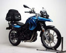 The Ventura EVO-12 Bike-Pack Kit for BMW F 650 GS (01-05) includes a black bag labeled "EVO-12 PACK," an adjustable Pack-Rack labeled "EVO-RACK," and sturdy L-brackets with screws marked "L-BRACKET Generic Image" for versatile installation.
