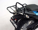 The Ventura EVO-12 Bike-Pack Kit for BMW F 650 GS (01-05) includes a black bag labeled "EVO-12 PACK," an adjustable Pack-Rack labeled "EVO-RACK," and sturdy L-brackets with screws marked "L-BRACKET Generic Image" for versatile installation.