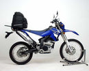 The Ventura EVO-12 Bike-Pack Kit for Yamaha WR 250R (08-14) includes a black EVO-12 pack, an adjustable EVO-Rack mounted on the motorcycle, and labeled L-Brackets with screws, all displayed on a white background.