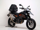 The Ventura EVO-12 Bike-Pack Kit for KTM 690 Super Moto (07-09) includes a sleek black pack with zippers, an adjustable Pack-Rack for flexible storage, and a versatile L-bracket complete with all necessary hardware.