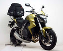 The image highlights the Ventura EVO-12 Bike-Pack Kit on a Honda CB 1000 R (08-15), showcasing a black EVO-12 Pack with an Evo-Rack and L-Bracket screws. It’s perfect for versatility, accommodating an Adjustable Pack-Rack for added utility.