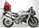 Ventura EVO-12 Bike-Pack Kit for Suzuki SV 650S K3-L2 (03-12) includes a black EVO-12 Pack cargo bag, Evo-Rack rear rack, and L-Bracket metal brackets with screws—ideal for secure mounting and versatile storage.