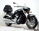 Suzuki M90 1500 Boulevard (09 - >) Bike-Pack Kit by Ventura, featuring a black EVO-12 pack, an EVO-Rack as a Top-Box Rack, and a generic L-Bracket image with screws. Each item is labeled in red boxes.
