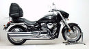 Suzuki M90 1500 Boulevard (09 - >) Bike-Pack Kit by Ventura, featuring a black EVO-12 pack, an EVO-Rack as a Top-Box Rack, and a generic L-Bracket image with screws. Each item is labeled in red boxes.