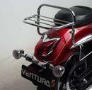 Image showing Ventura EVO-12 Bike-Pack Kit components for Yamaha XVS 950 A V-Star (09-16): EVO-12 black bag, Evo-Rack adjustable rack, and L-bracket with bolts, labeled as a generic image on a white background.