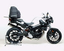 Image of the Ventura EVO-12 Bike-Pack Kit for the BMW F800 R (09-15), featuring a sleek black pack labeled "EVO-12 PACK" on the sturdy "EVO-RACK." Includes mounting hardware with versatile "L-BRACKET," ensuring secure attachment with screws and brackets.