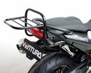 Image of the Ventura EVO-12 Bike-Pack Kit for the BMW F800 R (09-15), featuring a sleek black pack labeled "EVO-12 PACK" on the sturdy "EVO-RACK." Includes mounting hardware with versatile "L-BRACKET," ensuring secure attachment with screws and brackets.
