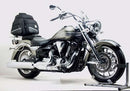 Image showing three components of the Ventura EVO-12 Bike-Pack Kit for Yamaha XV 1900A Roadliner W-B (07-15): EVO-12 pack, Evo-Rack, and L-bracket with screws/bolts, all labeled on a white background.