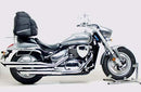 Ventura’s EVO-12 Bike-Pack Kit for Suzuki VZ 800 M50 Boulevard (10->) includes labeled images: a black EVO-12 Pack, a metal Adjustable Pack-Rack on a motorcycle, and an L-Bracket set with screws, all shown as generic examples.
