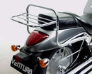Ventura’s EVO-12 Bike-Pack Kit for Suzuki VZ 800 M50 Boulevard (10->) includes labeled images: a black EVO-12 Pack, a metal Adjustable Pack-Rack on a motorcycle, and an L-Bracket set with screws, all shown as generic examples.
