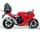 The Ventura EVO-12 Bike-Pack Kit for the Hyosung GT 650R EFI (10-17) includes a sleek black "EVO-12 PACK," an adjustable "EVO-RACK" Pack-Rack, and an L-bracket with screws, ensuring seamless compatibility for your biking adventures.