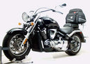 Image showing a Ventura EVO-12 Bike-Pack Kit for Suzuki VLR 1800 C109R Boulevard (08-12) with three labeled components: EVO-12 pack (black bag), EVO-RACK Adjustable Pack-Rack, and a generic L-Bracket with screws.