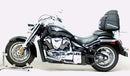 Image showing a Ventura EVO-12 Bike-Pack Kit for Suzuki VLR 1800 C109R Boulevard (08-12) with three labeled components: EVO-12 pack (black bag), EVO-RACK Adjustable Pack-Rack, and a generic L-Bracket with screws.