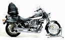 The image displays a Ventura EVO-12 Bike-Pack Kit with a black zipper pack, Evo-Rack, and L-Bracket including screws. Each is labeled against a white background, featuring the Keeway Cruiser 250 (2010).