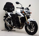 Image showing the Ventura EVO-12 Bike-Pack Kit for Suzuki GSR 750 L1-L5 (11-15), featuring the EVO-12 pack, Evo-Rack Top-Box Rack mounted on a motorcycle, and an L-Bracket with screws; generic image shown.