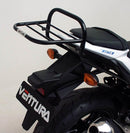 Image showing the Ventura EVO-12 Bike-Pack Kit for Suzuki GSR 750 L1-L5 (11-15), featuring the EVO-12 pack, Evo-Rack Top-Box Rack mounted on a motorcycle, and an L-Bracket with screws; generic image shown.