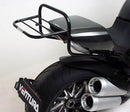 The image showcases the Ventura Ducati 1200 Diavel (11-12) Bike-Pack Kit, featuring an EVO-12 pack, a Pack-Rack for enhanced adventure readiness, and an L-bracket with screws. The sleek black pack has a zip closure for secure storage.