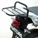 Introducing the Ventura Honda VFR 1200X Crosstourer (12-15) Bike-Pack Kit with a sleek black pack, adjustable rack, and L-bracket with screws. Perfectly designed for seamless mounting on your Yamaha bike, offering both convenience and style.