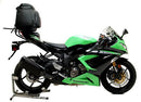 Introducing Ventura's EVO-12 Bike-Pack Kit for the Kawasaki ZX-6R 636 (13-15), featuring a sleek 'EVO-12 Pack,' an 'EVO-Rack' rear rack, and an 'L-Bracket' with screws. All essentials are depicted in a high-quality image, perfect for your biking needs.