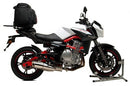 Image showcases the Ventura CF Moto 650 NK (12 - 15) Bike-Pack Kit, featuring a sleek black EVA-12 pack with a zipper, an Evo-Rack for rear attachment, and an L-bracket with screws. The label "Generic Image" appears below.