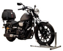 Ventura EVO-12 Bike-Pack Kit for Yamaha XVS 950 Bolt CU (14-18) includes a black bike-pack, metal Evo-Rack mounted on the bike, and an L-bracket with screws shown in a generic image.