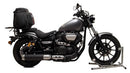 Ventura EVO-12 Bike-Pack Kit for Yamaha XVS 950 Bolt CU (14-18) includes a black bike-pack, metal Evo-Rack mounted on the bike, and an L-bracket with screws shown in a generic image.