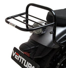 Ventura EVO-12 Bike-Pack Kit for Yamaha XVS 950 Bolt CU (14-18) includes a black bike-pack, metal Evo-Rack mounted on the bike, and an L-bracket with screws shown in a generic image.