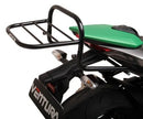 The image features the Ventura EVO-12 Bike-Pack Kit for the Kawasaki Z 1000 ABS/Ninja (14 ->) with a black and orange EVO-12 bag. It highlights the mounted Evo-Rack and accompanying L-Bracket with screws, showcasing seamless integration for your biking adventures.