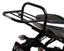 Image shows a Ventura EVO-12 Bike-Pack Kit for Yamaha YZF R150 (13-14), including an EVO-12 black zippered bag, an adjustable black rear pack-rack, and a generic image of a black L-bracket with mounting hardware.