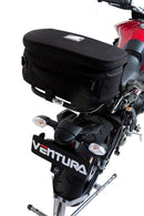 The Ventura EVO-12 Bike-Pack Kit for Yamaha MT-09 900 Tracer (15-17) includes a black EVO-12 Pack, an Adjustable EVO-Rack, and a pair of L-Brackets with screws.