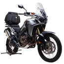The Honda CRF 1000L Africa Twin (16 - >) with Ventura's "EVO-12 Bike-Pack Kit" features the adaptable EVO-12 PACK and Evo-Rack bike rack, plus an L-Bracket set—perfect for cycling enthusiasts seeking versatility and style.