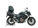 The image of the EVO-12 Bike-Pack Kit showcases three components: a stylish black and gray EVO-12 pack, the versatile Evo-Rack for easy bike attachment, and a generic L-bracket with screws, making it ideal for seamless use with the Honda CBR 500 R (16-18) by Ventura in any cycling adventure.