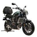 Ventura EVO-12 Bike-Pack Kit for Yamaha XSR 700 (16 >) includes a black EVO-12 pack, an Evo-Rack rear rack mounted on the bike, and a labeled L-Bracket with bolts and hardware, all shown on a white background.