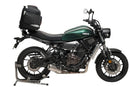 Ventura EVO-12 Bike-Pack Kit for Yamaha XSR 700 (16 >) includes a black EVO-12 pack, an Evo-Rack rear rack mounted on the bike, and a labeled L-Bracket with bolts and hardware, all shown on a white background.