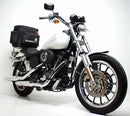 Image showcasing the Ventura EVO-12 Bike-Pack Kit, featuring a black EVO-12 pack with a zipper pocket, an adjustable pack-rack, and a generic L-bracket with screws. Each item is clearly labeled on white background for easy ID. Suitable for Harley Davidson FXDL/FXDLI 1450 Dyna Low Rider (02-05).