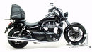 The Ventura Triumph Thunderbird 1700 Storm (Chrome) (11-15) Bike-Pack Kit includes a sleek pack, Evo-Rack, and L-Bracket with screws—ideal for quick installation and secure on-the-go storage for your motorcycle.