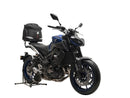 Image showing a Ventura EVO-12 bike pack, rear Sport-Rack labeled EVO-Rack, and L-Brackets with hardware, all part of the EVO-12 Bike-Pack Kit for Yamaha MT-09, MT-09SP (17-20).